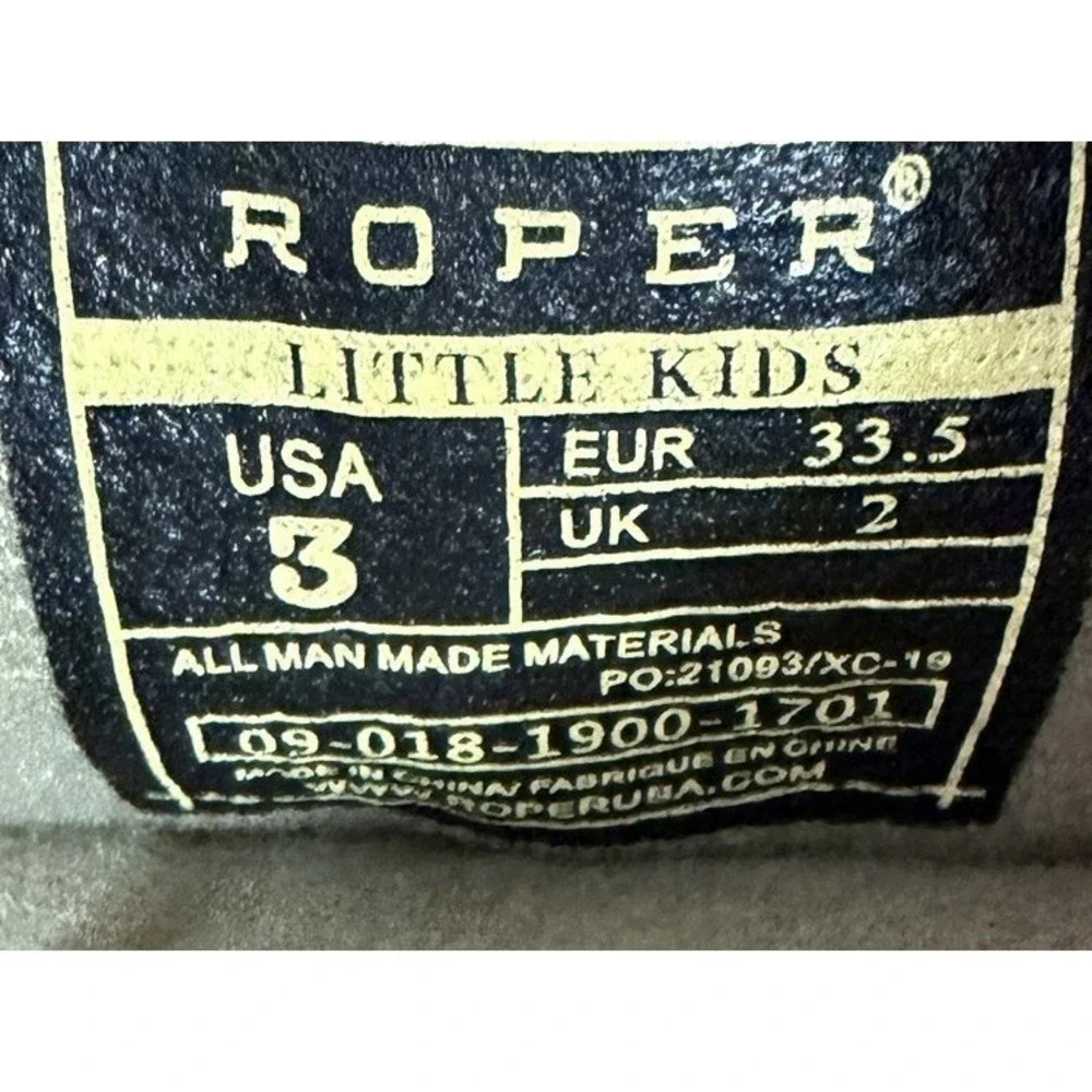 Roper Kids‎ Brown Faux Leather Western Cowboy Boots Size 3 09-018-1900-1701